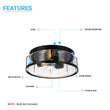 Drum Shape Flush Mount Ceiling Light, Matte Black Finish, Ceiling Lighting Fixture for Bedroom Kitchen Hallway Stairwell Entryway, E26 Base Load image into Gallery viewer, Drum Shape Flush Mount Ceiling Light, Matte Black Finish, Ceiling Lighting Fixture for Bedroom Kitchen Hallway Stairwell Entryway, E26 Base