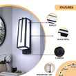 4″W x 12.5″H Black Wall Sconce with Integrated 15W LED – 5000K Hardwired Light - LEDMyPlace Load image into Gallery viewer, 4″W x 12.5″H Black Wall Sconce with Integrated 15W LED – 5000K Hardwired Light - LEDMyPlace
