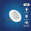 5 in. and 6 in. White LED Recessed Ceiling Light Fixture Trim with Adjustable Eyeball, 15W, 1060LM, Dimmable, Energy Star & ETL - LEDMyPlace Load image into Gallery viewer, 5 in. and 6 in. White LED Recessed Ceiling Light Fixture Trim with Adjustable Eyeball, 15W, 1060LM, Dimmable, Energy Star & ETL - LEDMyPlace