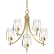 5 - Lights Chandelier Light - Brass Gold Finish with Clear Glass Shades, E26 Socket, UL Listed for Damp Location, 3 Years Warranty - LEDMyPlace Load image into Gallery viewer, 5 - Lights Chandelier Light - Brass Gold Finish with Clear Glass Shades, E26 Socket, UL Listed for Damp Location, 3 Years Warranty - LEDMyPlace