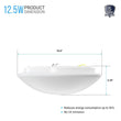 11-round-mushroom-dimmable-flush-mount-1050-lumens-power-12-5w-ac120v Load image into Gallery viewer, 11-round-mushroom-dimmable-flush-mount-1050-lumens-power-12-5w-ac120v