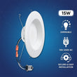 6" LED Downlight Dimmable, 15W, 5CCT Changeable: 2700K/3000K/3500K/4000K/5000K, 120V AC, Baffle Trim, Damp Rated - LEDMyPlace Load image into Gallery viewer, 6" LED Downlight Dimmable, 15W, 5CCT Changeable: 2700K/3000K/3500K/4000K/5000K, 120V AC, Baffle Trim, Damp Rated - LEDMyPlace