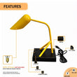 6.25″W x 16.2″H Black/Yellow Table Lamp with E12 Socket, Outlet, and USB Ports - LEDMyPlace Load image into Gallery viewer, 6.25″W x 16.2″H Black/Yellow Table Lamp with E12 Socket, Outlet, and USB Ports - LEDMyPlace