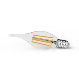 6W Filament LED Bulb, 2700K, 500LM, 120V/60Hz, 4-filament, E12, Candelabra Light Bulbs, Dimmable, Clear 6W Filament LED Bulb, 2700K, 500LM, 120V/60Hz, 4-filament, E12, Candelabra Light Bulbs, Dimmable, Clear