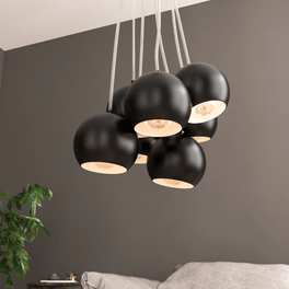 7-Light Black Iron Globe Pendant Chandelier Fixture for Living Room, Bedroom, Dining Room, Office 7-Light Black Iron Globe Pendant Chandelier Fixture for Living Room, Bedroom, Dining Room, Office