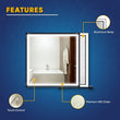 Frontlit/Backlit LED Lighted Bathroom Vanity Mirror with Frame, Anti-Fog, Touch Button, CRI 90+, Adjustable CCT & Memory, Magnum Style Load image into Gallery viewer, Frontlit/Backlit LED Lighted Bathroom Vanity Mirror with Frame, Anti-Fog, Touch Button, CRI 90+, Adjustable CCT & Memory, Magnum Style