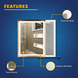 Frontlit/Backlit LED Lighted Bathroom Vanity Mirror with Frame, Anti-Fog, Touch Button, CRI 90+, Adjustable CCT & Memory, Magnum Style Load image into Gallery viewer, Frontlit/Backlit LED Lighted Bathroom Vanity Mirror with Frame, Anti-Fog, Touch Button, CRI 90+, Adjustable CCT & Memory, Magnum Style