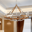 8 - Light Farmhouse Chandelier Diam 34'', E12 Base, Polished Nickel Finish Hardware with Nature Solid Ashwood - LEDMyPlace Load image into Gallery viewer, 8 - Light Farmhouse Chandelier Diam 34'', E12 Base, Polished Nickel Finish Hardware with Nature Solid Ashwood - LEDMyPlace