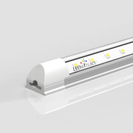 8ft LED Shop Light Fixture, 60W V Shape 6500K 7200LM Clear Cover, AC100-277V, ETL Listed, Plug and Play, Damp Location, High Output T8 Integrated LED Tube, Linkable LED Shop Lights for Garage, Warehouse, Workshop 8ft LED Shop Light Fixture, 60W V Shape 6500K 7200LM Clear Cover, AC100-277V, ETL Listed, Plug and Play, Damp Location, High Output T8 Integrated LED Tube, Linkable LED Shop Lights for Garage, Warehouse, Workshop