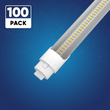 T8 8ft LED Tube/Bulb - 32/36/40/48W Wattage Adjustable, 130lm/w, 3000K/4000K/5000K/6500K CCT Changeable, Clear, R17D Base,- Ballast Bypass Load image into Gallery viewer, T8 8ft LED Tube/Bulb - 32/36/40/48W Wattage Adjustable, 130lm/w, 3000K/4000K/5000K/6500K CCT Changeable, Clear, R17D Base,- Ballast Bypass