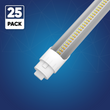 T8 8ft LED Tube/Bulb - 32/36/40/48W Wattage Adjustable, 130lm/w, 3000K/4000K/5000K/6500K CCT Changeable, Clear, R17D Base,- Ballast Bypass Load image into Gallery viewer, T8 8ft LED Tube/Bulb - 32/36/40/48W Wattage Adjustable, 130lm/w, 3000K/4000K/5000K/6500K CCT Changeable, Clear, R17D Base,- Ballast Bypass