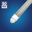 T8 8ft LED Tube/Bulb - 32/36/40/48W Wattage Adjustable, 130lm/w, 3000K/4000K/5000K/6500K CCT Changeable, Clear, R17D Base,- Ballast Bypass Load image into Gallery viewer, T8 8ft LED Tube/Bulb - 32/36/40/48W Wattage Adjustable, 130lm/w, 3000K/4000K/5000K/6500K CCT Changeable, Clear, R17D Base,- Ballast Bypass