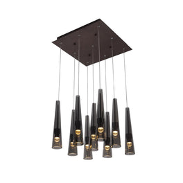 9-Lights, Multi Light Pendant with Smoke grey Body Finish,45W, 3000K, 2250LM, Dimmable, For Kitchen Island Dining Room Living Room Cafe Pub 9-Lights, Multi Light Pendant with Smoke grey Body Finish,45W, 3000K, 2250LM, Dimmable, For Kitchen Island Dining Room Living Room Cafe Pub