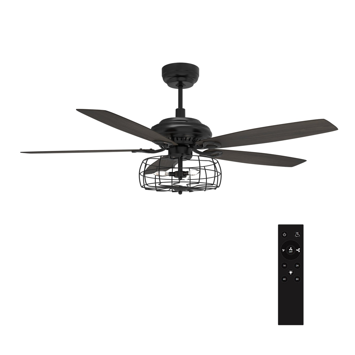 Huntley 52 Inch 5Blade Industrial Vintage Best Ceiling Fan With Light