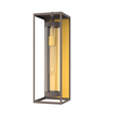 1-Light, 21-Inch Bronze Outdoor Rectangular Wall Light, E26 Socket 1X60W, Clear Glass, 21" H x 7" W, Extends 6" from the wall Load image into Gallery viewer, 1-Light, 21-Inch Bronze Outdoor Rectangular Wall Light, E26 Socket 1X60W, Clear Glass, 21" H x 7" W, Extends 6" from the wall