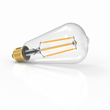 ST18 Dimmable Straight Filament Vintage Edison LED Light Bulb, 6W, 2700K, 600LM, 120V/60Hz, 4-filament, E26, Clear, Warm Amber Light Load image into Gallery viewer, ST18 Dimmable Straight Filament Vintage Edison LED Light Bulb, 6W, 2700K, 600LM, 120V/60Hz, 4-filament, E26, Clear, Warm Amber Light