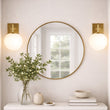 6.5″W x 10″H x 8″E Burnished Brass Wall Sconce with Frosted White Acrylic Shade and E26 Rocker-Switch Light - 4 Pack Load image into Gallery viewer, 6.5″W x 10″H x 8″E Burnished Brass Wall Sconce with Frosted White Acrylic Shade and E26 Rocker-Switch Light - 4 Pack