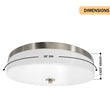 16″Dia x 3.625″H LED Ceiling Light with Frosted White Acrylic Shade – Brushed Nickel Finish Load image into Gallery viewer, 16″Dia x 3.625″H LED Ceiling Light with Frosted White Acrylic Shade – Brushed Nickel Finish