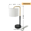 12″D x 23″H Modern Desk Lamp with White Linen Shade – Black or Brushed Brass Finish - 4 Pack Load image into Gallery viewer, 12″D x 23″H Modern Desk Lamp with White Linen Shade – Black or Brushed Brass Finish - 4 Pack