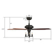 HUNTLEY 52 inch 5-Blade Vintage Candelabra best Ceiling Fan with Light & Remote Control - Black/Brown Wood & Rosewood (Reversible Blades) Load image into Gallery viewer, HUNTLEY 52 inch 5-Blade Vintage Candelabra best Ceiling Fan with Light & Remote Control - Black/Brown Wood & Rosewood (Reversible Blades)