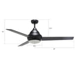 KENDRICK 52 inch 3-Blade Best Ceiling Fan with LED Light Kit & Remote Control - Black/Black Load image into Gallery viewer, KENDRICK 52 inch 3-Blade Best Ceiling Fan with LED Light Kit & Remote Control - Black/Black