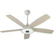 Striker 52 in. 5-Blade Best Smart Ceiling Fan with Dimmable LED Light, White/Light Wood Finish, Works w/ Remote Control/Alexa/Google Home/Siri Load image into Gallery viewer, Striker 52 in. 5-Blade Best Smart Ceiling Fan with Dimmable LED Light, White/Light Wood Finish, Works w/ Remote Control/Alexa/Google Home/Siri