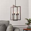 Farmhouse Chandelier, 4-Light Foyer Lighting for Dining Room, E26 Base, Brushed Nickel/Oil Rubbed Bronze Finish Load image into Gallery viewer, Farmhouse Chandelier, 4-Light Foyer Lighting for Dining Room, E26 Base, Brushed Nickel/Oil Rubbed Bronze Finish
