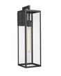 1-Light, Outdoor Wall Light, E26 Socket 1X60W, Matte Black, 25" H x 7" W. Extends 10" from the wall, Clear Glass Panels Load image into Gallery viewer, 1-Light, Outdoor Wall Light, E26 Socket 1X60W, Matte Black, 25" H x 7" W. Extends 10" from the wall, Clear Glass Panels
