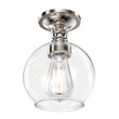 Clear Glass Dome Shape Semi Flush Mount Ceiling Lights, Brushed Nickel Finish, E26 Base, Ceiling Mounting, UL Listed for Damp Location Load image into Gallery viewer, Clear Glass Dome Shape Semi Flush Mount Ceiling Lights, Brushed Nickel Finish, E26 Base, Ceiling Mounting, UL Listed for Damp Location