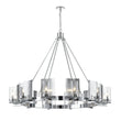 12-Light Ring Chandelier Ceiling Light in Chrome Finish with Clear Glass, Diam 50" Height 39", 120V, Bulb Type B10, Socket Type E12, Max wattage Per Socket 60W Load image into Gallery viewer, 12-Light Ring Chandelier Ceiling Light in Chrome Finish with Clear Glass, Diam 50" Height 39", 120V, Bulb Type B10, Socket Type E12, Max wattage Per Socket 60W