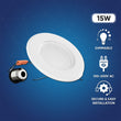 6" LED Downlight Dimmable, 15W, 5CCT Changeable: 2700K/3000K/3500K/4000K/5000K, 120V AC, Baffle Trim, Damp Rated Load image into Gallery viewer, 6" LED Downlight Dimmable, 15W, 5CCT Changeable: 2700K/3000K/3500K/4000K/5000K, 120V AC, Baffle Trim, Damp Rated