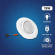 White LED Recessed Ceiling Light Fixture- 15W Load image into Gallery viewer, White LED Recessed Ceiling Light Fixture- 15W