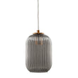 Circulus Chrome Gray Ribbed Glass Indoor & Outdoor Best Pendant Light Load image into Gallery viewer, Circulus Chrome Gray Ribbed Glass Indoor & Outdoor Best Pendant Light
