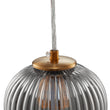 Circulus Chrome Gray Ribbed Glass Indoor & Outdoor Best Pendant Light Load image into Gallery viewer, Circulus Chrome Gray Ribbed Glass Indoor & Outdoor Best Pendant Light