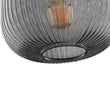 Circulus Chrome Gray Ribbed Glass Indoor & Outdoor Best Pendant Light Load image into Gallery viewer, Circulus Chrome Gray Ribbed Glass Indoor & Outdoor Best Pendant Light