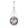 4-Light Chandelier Light Fixture Black Textured White Finish Hardware with White Rope and Clear Glass ,E12 Base Load image into Gallery viewer, 4-Light Chandelier Light Fixture Black Textured White Finish Hardware with White Rope and Clear Glass ,E12 Base