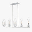 5-Light Chrome and Stainless Steel Chandelier Light with White Glass, E12 Base, Width 28" Height 16", 120V, Bulb Type B10, Socket type E12, Max wattage Per Socket 60W Load image into Gallery viewer, 5-Light Chrome and Stainless Steel Chandelier Light with White Glass, E12 Base, Width 28" Height 16", 120V, Bulb Type B10, Socket type E12, Max wattage Per Socket 60W