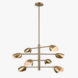 8-Light Chandelier Ceiling Light, Curved Disk Shades, Brass Finish Hardware, Width 33.5" Height 18.5", 120V, Bulb Type B10, Socket type E12, Max wattage Per Socket 60W Load image into Gallery viewer, 8-Light Chandelier Ceiling Light, Curved Disk Shades, Brass Finish Hardware, Width 33.5" Height 18.5", 120V, Bulb Type B10, Socket type E12, Max wattage Per Socket 60W