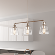 3-Lights Bell Shape Kitchen Island Pendant Lighting, Clear Glass Shade, E26 Base, UL Listed Load image into Gallery viewer, 3-Lights Bell Shape Kitchen Island Pendant Lighting, Clear Glass Shade, E26 Base, UL Listed
