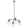 4-Lights Chandelier Lighting Fixture, Clear Glass Chandelier for Kitchen, Coffee Bar, E26 Base Load image into Gallery viewer, 4-Lights Chandelier Lighting Fixture, Clear Glass Chandelier for Kitchen, Coffee Bar, E26 Base