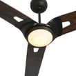 Innovator 52" 3 Blade Best Smart LED Ceiling Fan with Remote Control, Black/Dark Wood Pattern Finish, Works w/ Alexa/Google Home/Siri Load image into Gallery viewer, Innovator 52" 3 Blade Best Smart LED Ceiling Fan with Remote Control, Black/Dark Wood Pattern Finish, Works w/ Alexa/Google Home/Siri