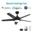 Sonnen 52'' Best Smart Ceiling Fan with Remote, Light Kit Included, Works with Google Assistant and Amazon Alexa,Siri Shortcut Load image into Gallery viewer, Sonnen 52'' Best Smart Ceiling Fan with Remote, Light Kit Included, Works with Google Assistant and Amazon Alexa,Siri Shortcut