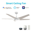 Voyager 52'' Best Smart Ceiling Fan with Remote, Light Kit Included, Works with Google Assistant and Amazon Alexa Load image into Gallery viewer, Voyager 52'' Best Smart Ceiling Fan with Remote, Light Kit Included, Works with Google Assistant and Amazon Alexa
