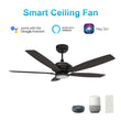 Somerset 52'' Best Smart Ceiling Fan with Remote, Light Kit Included, Works with Google Assistant and Amazon Alexa,Siri Shortcut Load image into Gallery viewer, Somerset 52'' Best Smart Ceiling Fan with Remote, Light Kit Included, Works with Google Assistant and Amazon Alexa,Siri Shortcut