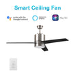 Raiden 52 Inch 3-Blade Best Smart Ceiling Fan With Led Light Kit & Best Smart Wall Switch - Silver/Black & Light Wood (Reversible Blades) Load image into Gallery viewer, Raiden 52 Inch 3-Blade Best Smart Ceiling Fan With Led Light Kit & Best Smart Wall Switch - Silver/Black & Light Wood (Reversible Blades)