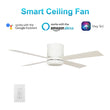 Arlo 52'' Best Smart Ceiling Fan with wall control, Light Kit Included, Works with Google Assistant and Amazon Alexa,Siri Shortcut Load image into Gallery viewer, Arlo 52'' Best Smart Ceiling Fan with wall control, Light Kit Included, Works with Google Assistant and Amazon Alexa,Siri Shortcut