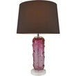 Jacinto Sculpted Translucent Glass Accent Best Table Lamp 27" - Rouge Pink/Chocolate Brown Load image into Gallery viewer, Jacinto Sculpted Translucent Glass Accent Best Table Lamp 27" - Rouge Pink/Chocolate Brown