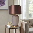 Lola Big Sculpted Glass Best Table Lamp 30" - Spiced Apricot/Chocolate Brown Load image into Gallery viewer, Lola Big Sculpted Glass Best Table Lamp 30" - Spiced Apricot/Chocolate Brown