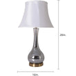 Melati Chrome Gray Ombre Glass Best Table Lamp 28" - Chrome Gray/White Collapsible Shade (Set of 2) Load image into Gallery viewer, Melati Chrome Gray Ombre Glass Best Table Lamp 28" - Chrome Gray/White Collapsible Shade (Set of 2)