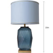 Platycodon Little Sculpted Glass Best Table Lamp 23" - Ocean Blue/Light Blue Load image into Gallery viewer, Platycodon Little Sculpted Glass Best Table Lamp 23" - Ocean Blue/Light Blue